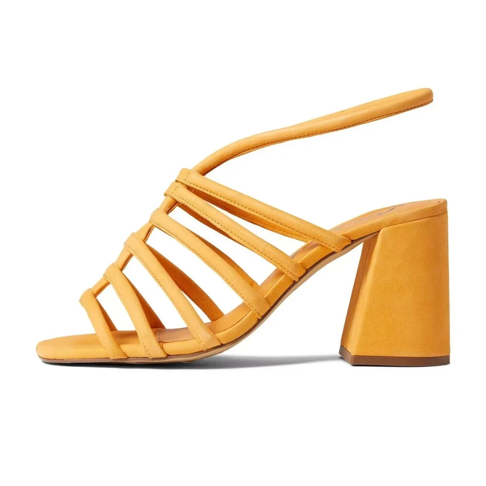 Free People Colette OB1432993 Sandals Women's US 9 Hot Orange Block Heel KHD601